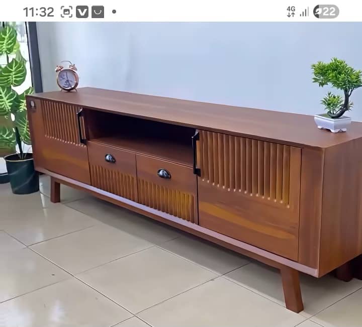 ​Bari Horizontal Slat Teak Media Console
