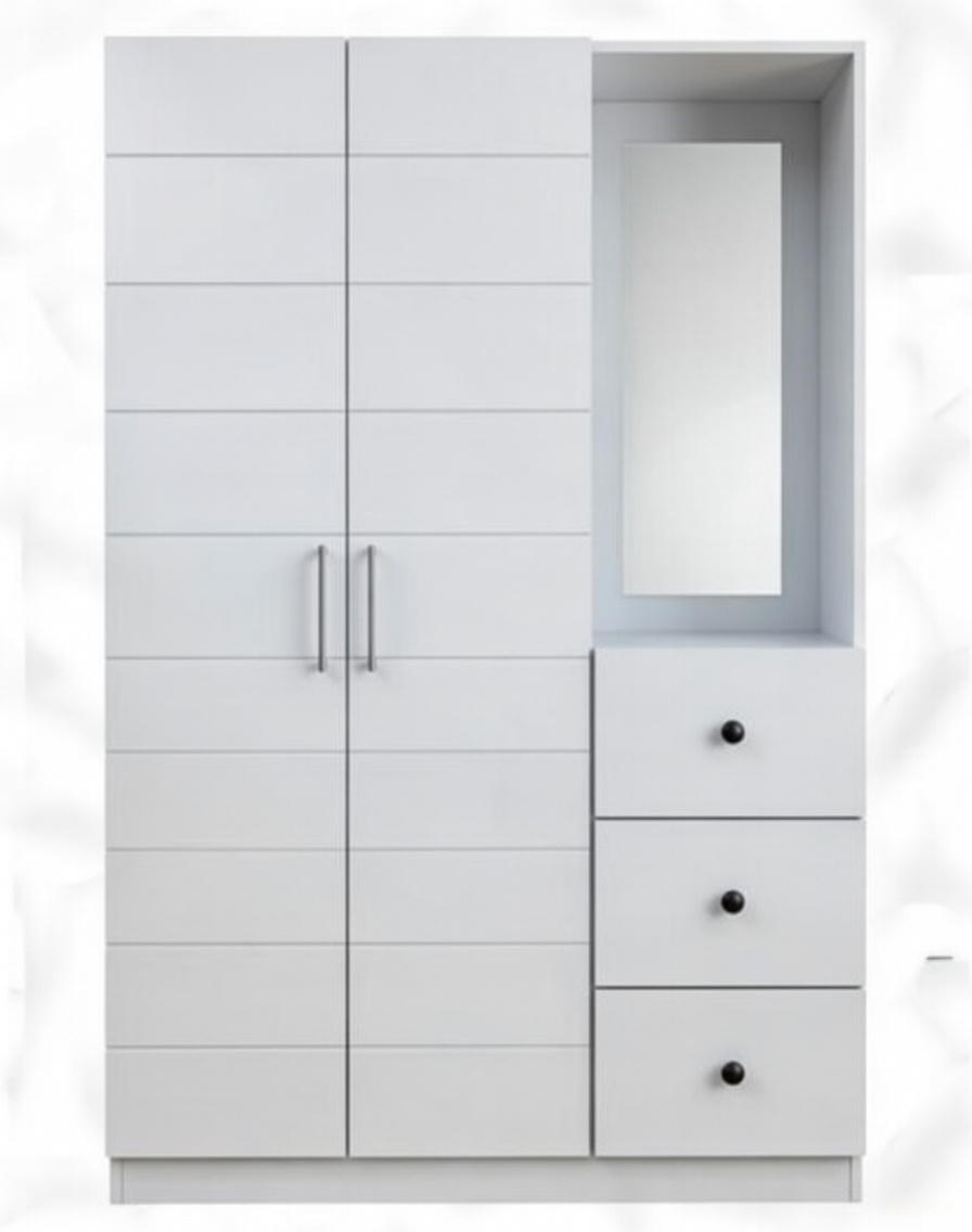 Zenith 2-Door Wardrobe with Integrated Vanity and Drawers